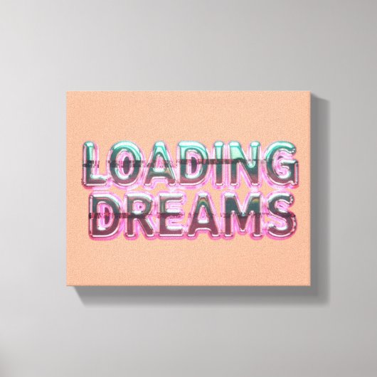 Vaporwave Aesthetics with Glitch Effect and Neon  キャンバスプリント (正面)