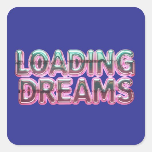 Vaporwave Aesthetics with Glitch Effect and Neon  スクエアシール (正面)