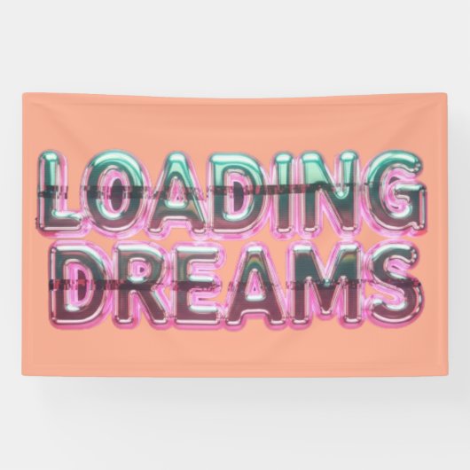 Vaporwave Aesthetics with Glitch Effect and Neon  横断幕 (横)