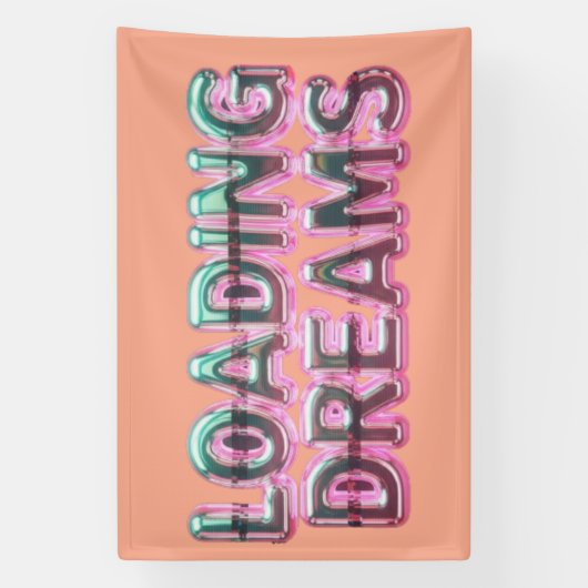 Vaporwave Aesthetics with Glitch Effect and Neon 横断幕 (縦)