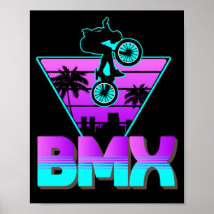 Vaporwave BMXバイクボーイズ自転車 ポスター