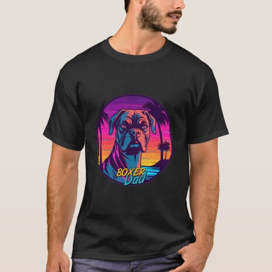 Vaporwave Boxer Dad Futuristic Boxer Tシャツ (正面)