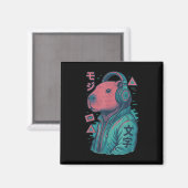 Vaporwave Capybara 日本の Art Animeマンガ浮世絵 マグネット (正面/裏面)