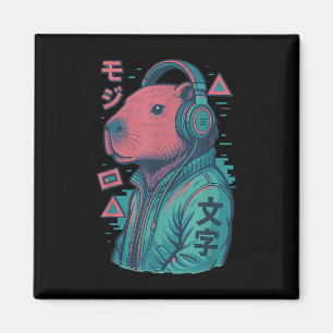 Vaporwave Capybara 日本の Art Animeマンガ浮世絵 マグネット