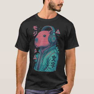 Vaporwave Capybara 日本の Art Animeマンガ浮世絵 Tシャツ