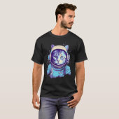 Vaporwave Cat宇宙飛行士 Tシャツ (正面フル)