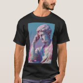 Vaporwave Classical Bust — Neon Gradient Aesthetic Tシャツ (正面)