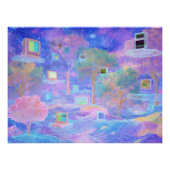 Vaporwave Cloudscape with Floating Windows ポスター (正面)