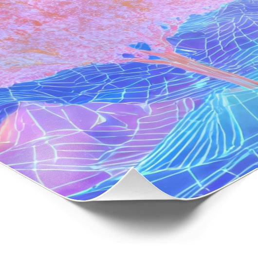 Vaporwave Cloudscape with Floating Windows ポスター (コーナー)