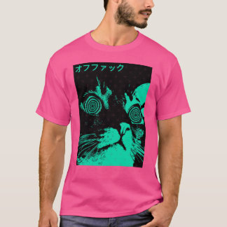 Vaporwave Cool Cat Japanese Urban Neon Style gift  Tシャツ
