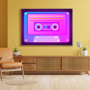Vaporwave Dark Purple Y2k 90sオーディオカセット ポスター