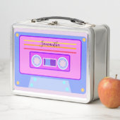 Vaporwave Etisticレトロピンク90sオーディオカセット メタルランチボックス (インサイチュ)