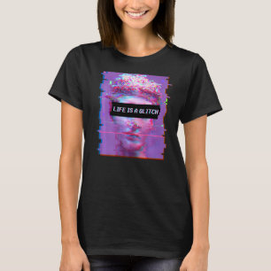 Vaporwave Eutiqueデイビッド像の生命はグリッチ Tシャツ