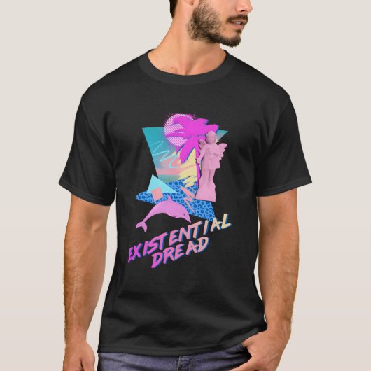 Vaporwave Eutique Existence Redhin Ange Tシャツ (正面)