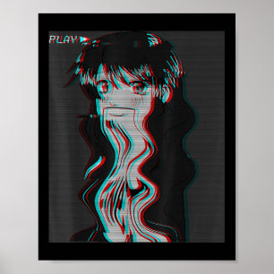Vaporwave Eutique Sad Anime GirlレトロEboy Egir ポスター