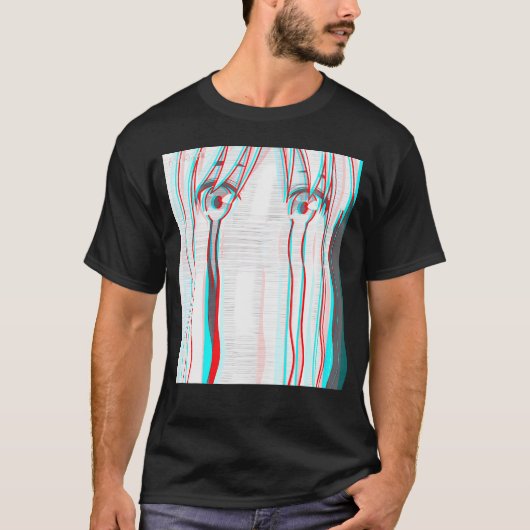 Vaporwave Eutique Sad Anime Girl Anime Eboy Tシャツ (正面)