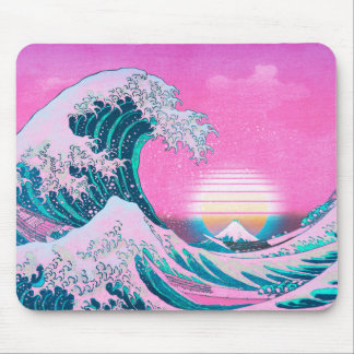 Vaporwave Eutitic 素晴らし Wave Sunset マウスパッド