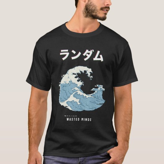 Vaporwave Eutitic Glitch 80sレトロ素晴らし波 Tシャツ (正面)