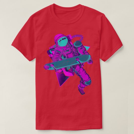 Vaporwave Eutitic Outer Spaceスケートボおもしろいーダー Tシャツ (デザイン正面)