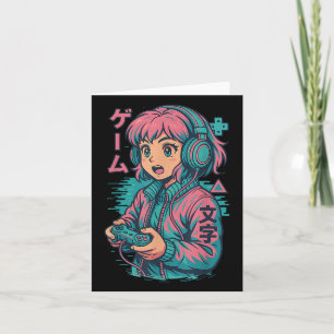 Vaporwave Gamer Girl 日本のArt Animeマンガグラフ カード