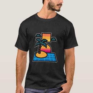 Vaporwave Island Retro Sunset Tシャツ