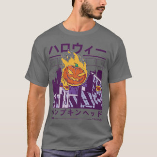 Vaporwave Jackolantern Pumpkin Aesthetic Japanese Tシャツ