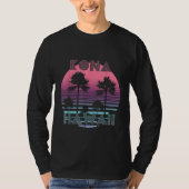 Vaporwave Kona Hawaii Sunset Sun Surf Throwback Re Tシャツ (正面)