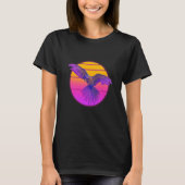 Vaporwave Macaw Parrot Tropical Bird Birdwatching Tシャツ (正面)