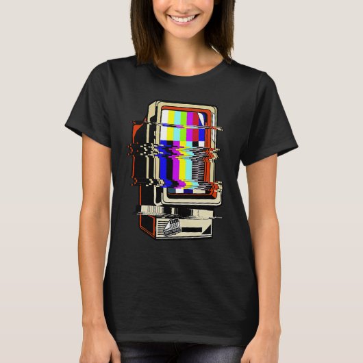 Vaporwave No Signal Television Off Air Glitch Comp Tシャツ (正面)