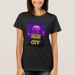 Vaporwave Noir City 80s Future City Gamer Science Tシャツ