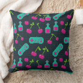 Vaporwave Retro Pixel Gaming Controller  クッション (ブランケット)