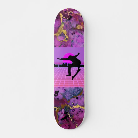 Vaporwave Skateboarder 7 3/4"スケートボードデッキ スケートボード (正面)