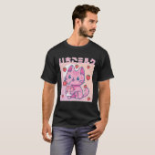 Vaporwave Strawberry Cat 90Sかわいいストロー Tシャツ (正面フル)