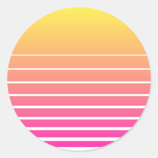 Vaporwave Sun ラウンドシール
