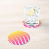 Vaporwave Sun ラウンドペーパーコースター (インサイチュ)