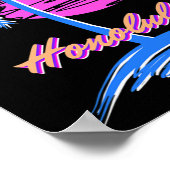 Vaporwave Synth Outun Sunset 80sビーチレトロホノ ポスター (角)