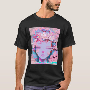 Vaporwave Synthwaveレトロウェーブグリッチさくらんぼブロッソ Tシャツ