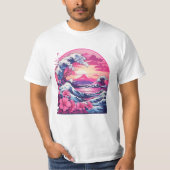 Vaporwave Synthwave 80's Japan 日本の 素晴らし Wave Tシャツ (正面)