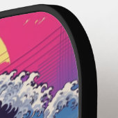 Vaporwave Synthwave 80's Japanes おもしろい - ピックルボールラケット (左詳細)