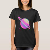 Vaporwave Synthwave Glitch Saturn 80s 90s Y2K Aest Tシャツ (正面)