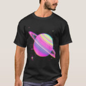 Vaporwave Synthwave Glitch Saturn 80s 90s Y2K Aest Tシャツ (正面)
