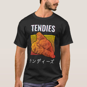 Vaporwave Tendies Chicken Tenders 日本の Kanji Tシャツ