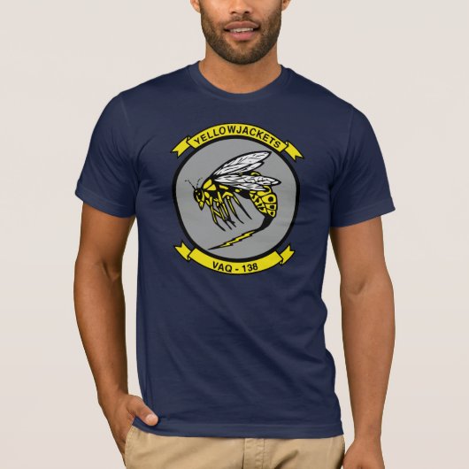 VAQ 138の救命ジャケツ海軍航空 Tシャツ (正面)