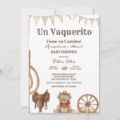Vaquerito en Camino Spanish cowboy baby shower 招待状 (正面)