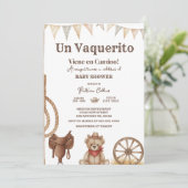 Vaquerito en Camino Spanish cowboy baby shower 招待状 (スタンド正面)