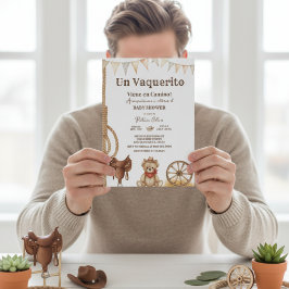 Vaquerito en Camino Spanish cowboy baby shower 招待状