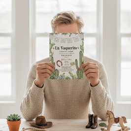 Vaquerito en Camino Spanish cowboy baby shower 招待状