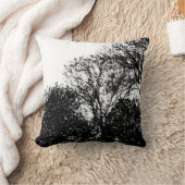 Vår -夏(白の黒)の木 クッション (ブランケット)