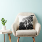 Vår -夏(白の黒)の木 クッション (椅子)