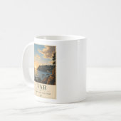 Var Mediterranean Coast Sunset Vintage コーヒーマグカップ (正面左)
